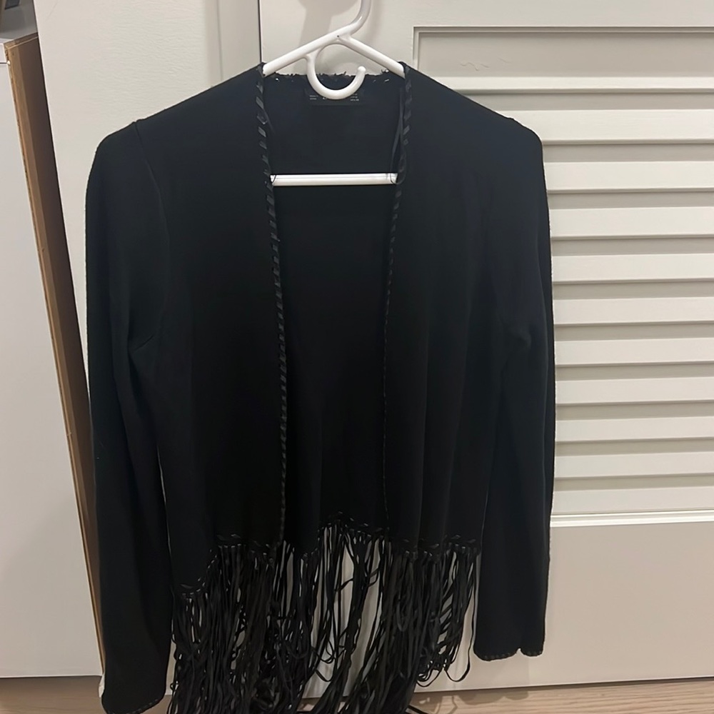 Zara knit cardigan with leather details